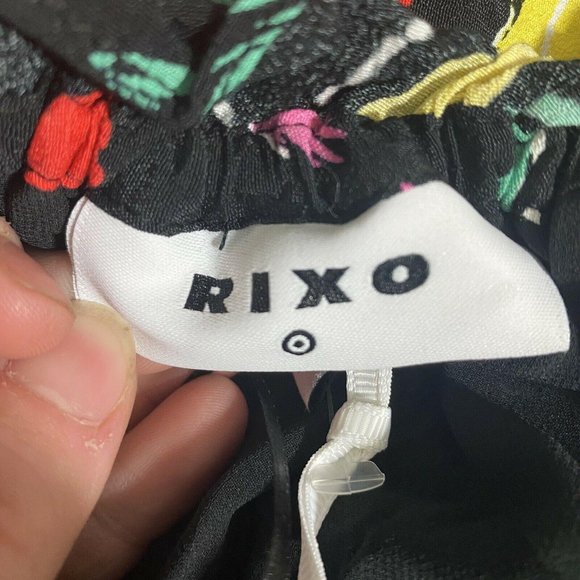 Black Floral Off the Shoulder Puff Sleeve Peasant Maxi Dress Rixo for Target - Picture 6 of 8